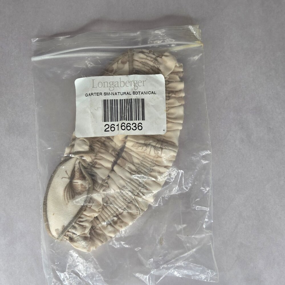 NWT Longaberger Small Natural Botanical Basket Garter